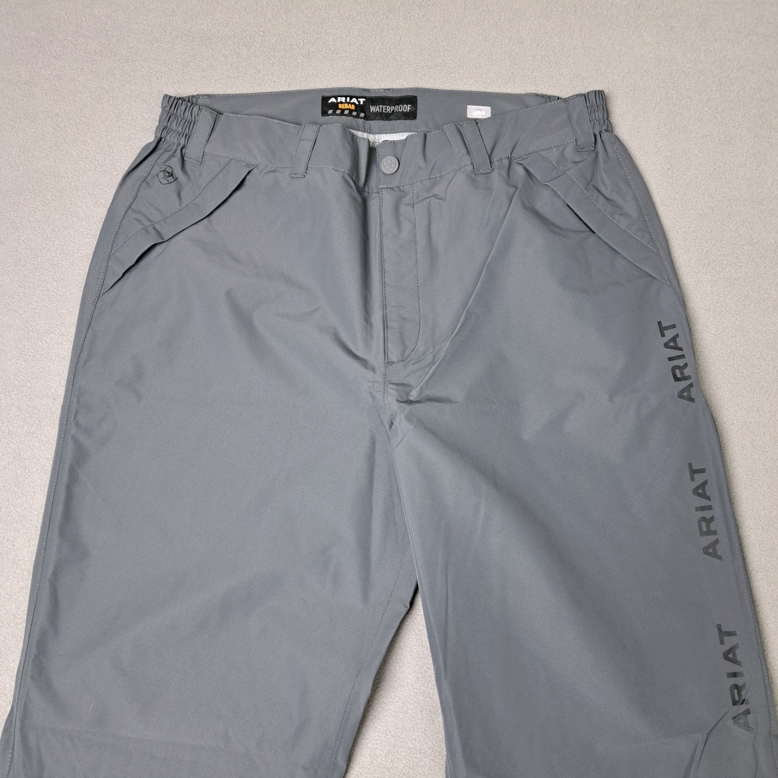 Ariat Rain Pants Mens 4xl Gray Rebar Stormshell Zip Cuff Waterproof Outdoors New